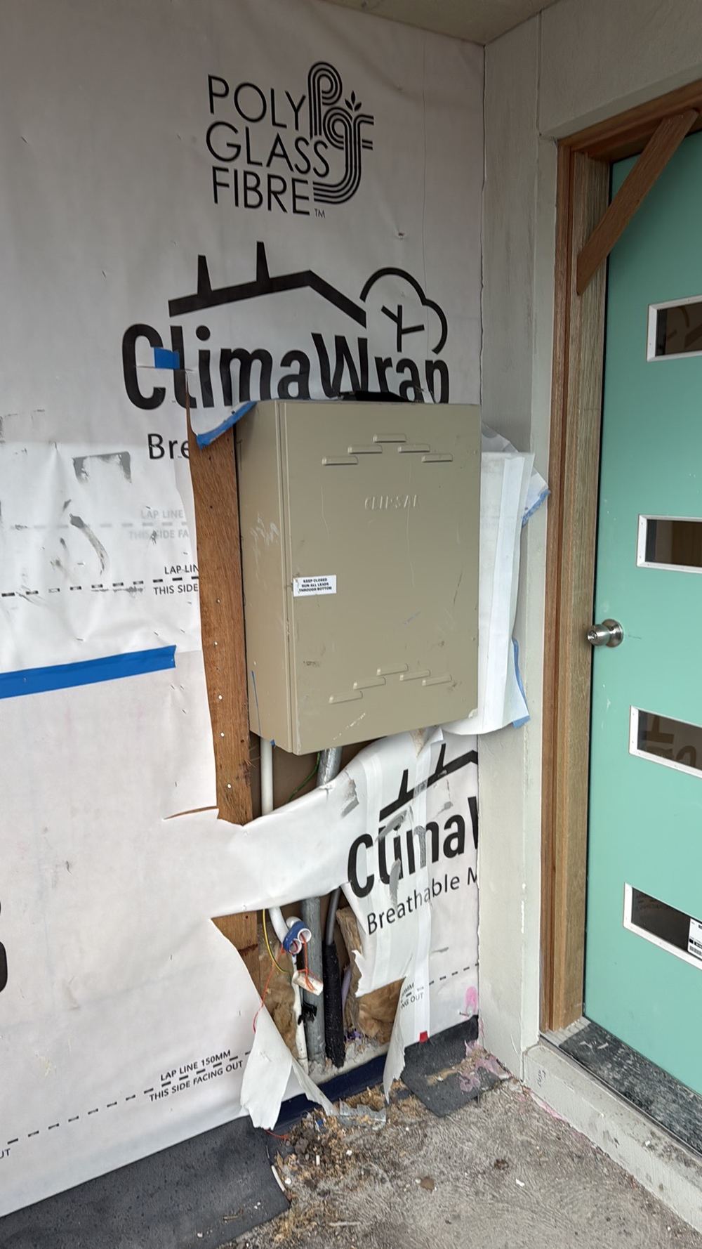 Gap around the meter box still to be caulked, Wollert