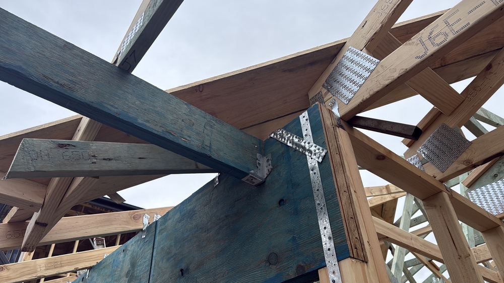 Beam connection not built the way the engineering drawings specify, found during a frame inspection in Wollert