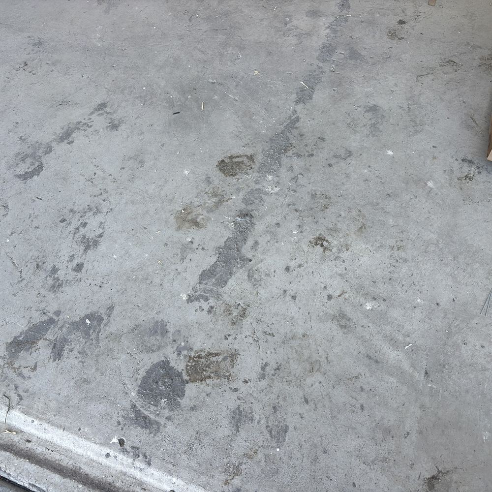 Stains on the concrete slab that need removing, Wollert